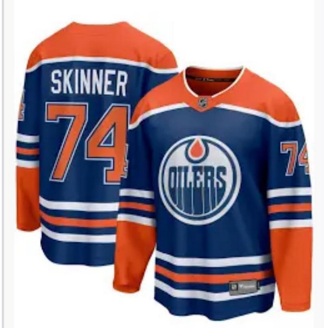 Men 2025 Edmonton Oilers 74 Skinner Blue NHL jersey